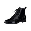 Schnürstiefelette PAUL GREEN "Paul Green Stiefelette Leder", Damen, Gr. 39, schwarz (schwarz lack), Leder, casual, Schuhe