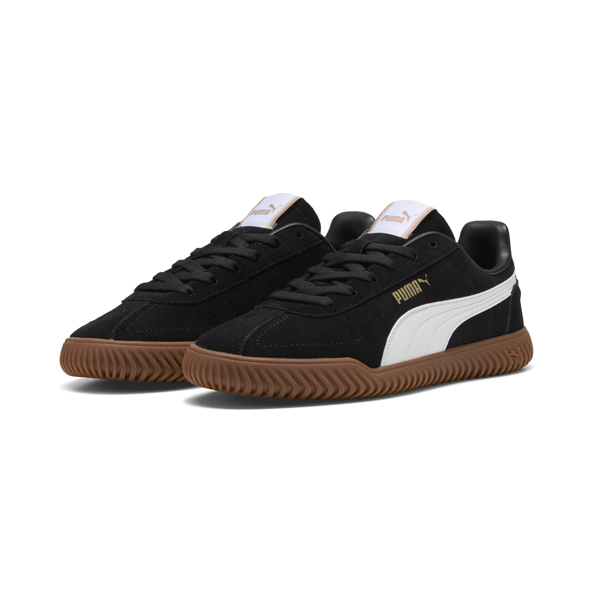 Sneaker PUMA "PUMA Club Kayzer Sneakers Erwachsene", Herren, Gr. 45, schwarz-weiß (schwarz, weiß), Obermaterial: Synthetik, Kuhleder; Futter: Synthetik, Textil; Innensohle: Textil; Laufsohle: Gummi, Schuhe Sneaker
