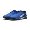 Fußballschuh PUMA "IBERO TT Fußballschuhe Erwachsene", Gr. 42.5, mountain blau weiß heat fire persian orange, Obermaterial: Synthetik, Textil; Futter: Textil; Innensohle: Textil; Laufsohle: Gummi, Schuhe