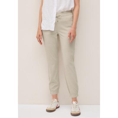 Jogger Pants CECIL, Damen, Gr. S, Länge 28, beige (boulder beige), Stoff, 54% Polyester, 43% Viskose, 3% Elasthan, unifarben, casual, loose fit knöchelfrei, Hosen, Middle Waist Image