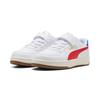 Sneaker PUMA "CAVEN 2.0 RETRO AC+ PS", Gr. 34, puma weiß, for all time rot, gum, Synthetik, sportlich, Schuhe