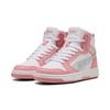 Sneaker PUMA "Rebound V6 Mid Space Belle Sneakers Mädchen", Kinder, Gr. 36, sea glass pinkscape weiß blau pink, Obermaterial: Synthetik, Textil; Futter: Textil; Innensohle: Textil; Laufsohle: Gummi, Schuhe