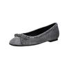 Ballerina GABOR "Gabor Ballerinas Veloursleder", Damen, Gr. 40,5, grau (smoke), Veloursleder, casual, Schuhe