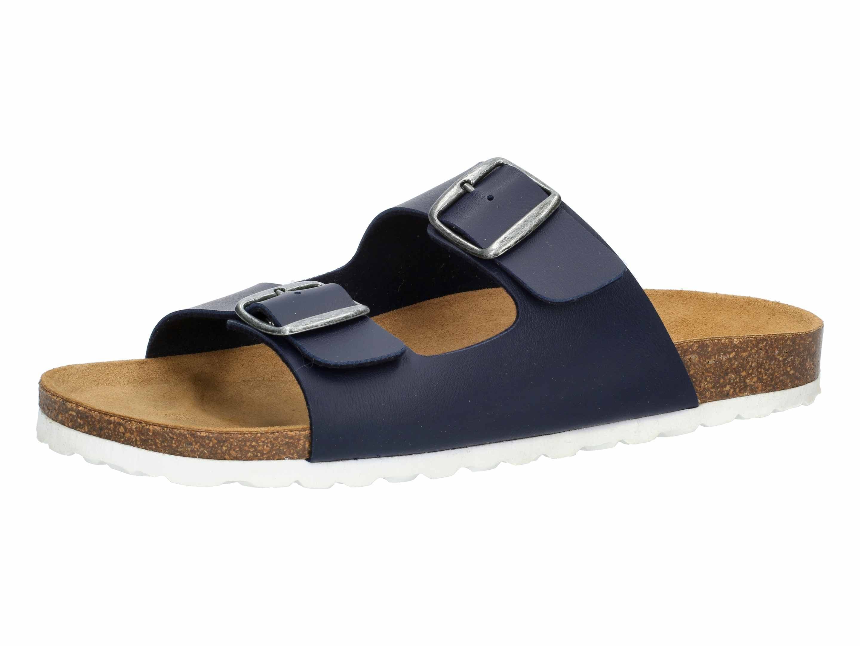 Pantolette LICO "Pantolette Bioline Man", Damen, Gr. 41, blau, Synthetik, Schuhe Pantolette