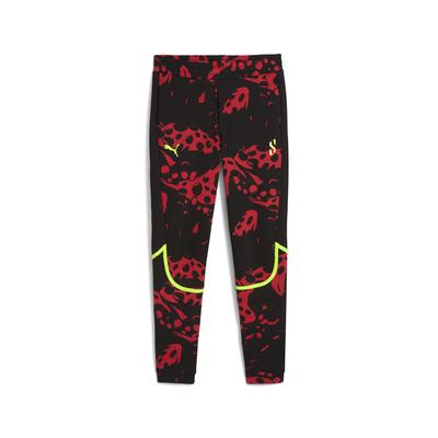 Sporthose PUMA "Scoot Lab Evostripe Cross Hose Herren", Herren, Gr. L, Normalgrößen, for all time rot schwarz aop, Obermaterial: 23% Polyester, 77% Baumwolle; Taschenfutter: 100% Baumwolle; Seitenpartie: 23% Polyester, 77% Baumwolle, slim fit, Hosen