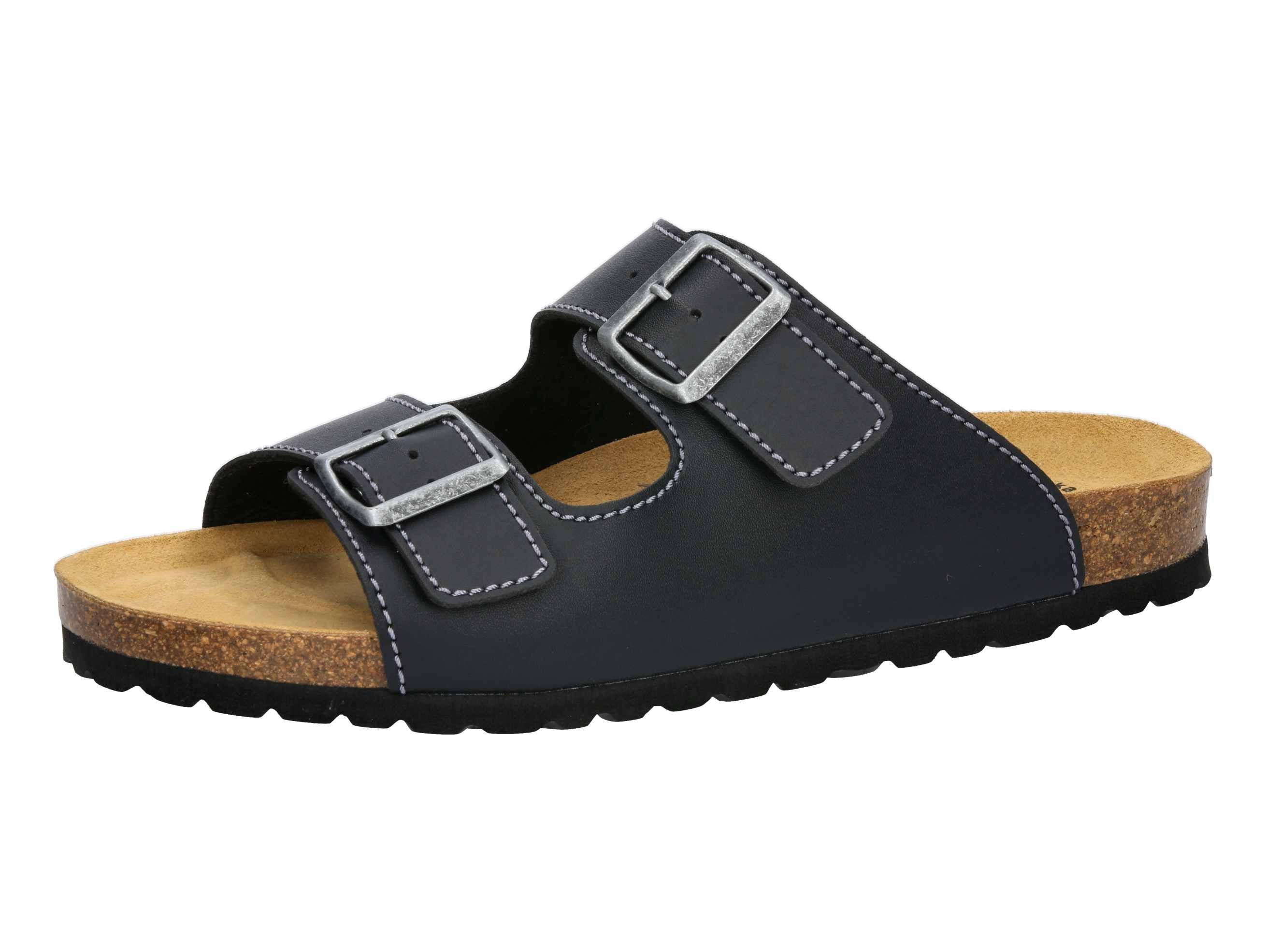 Pantolette LICO "Pantolette Natural Elefo", Damen, Gr. 46, schwarz, Synthetik, Schuhe Pantolette