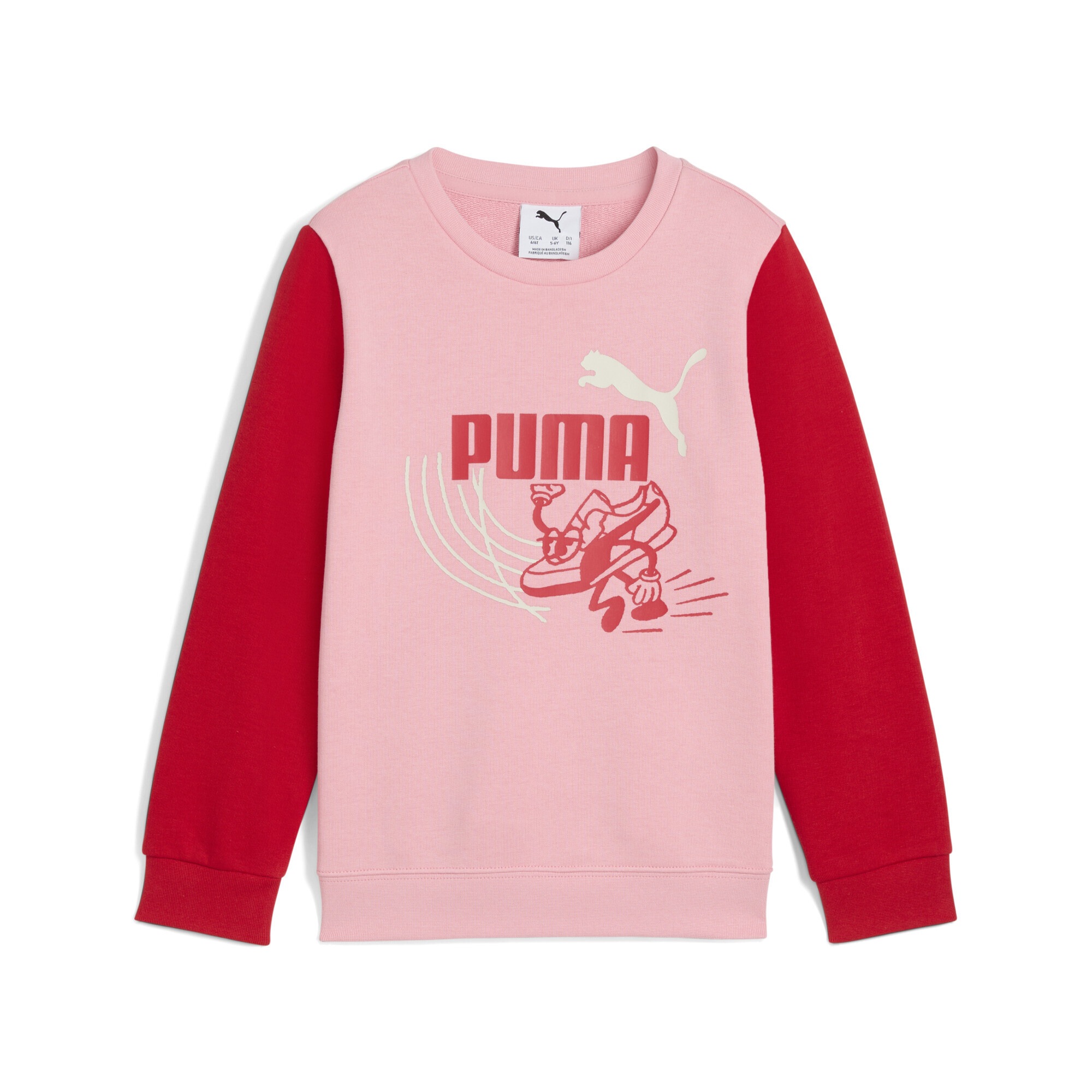 Sweatshirt PUMA "Little Runners Sweatshirt Kinder", Kinder, Gr. 116, rosa (pinkscape pink), Obermaterial: 68% Baumwolle, 32% Polyester; Rippe: 97% Baumwolle, 3% Elasthan, normal, Rundhals, Sweatshirts Image