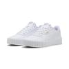 Sneaker PUMA "Carina 3.0 Sneakers Damen", Gr. 41, weiß (weiß gold), Obermaterial: Leder, Synthetik; Futter: Textil; Innensohle: Textil; Laufsohle: Gummi, Schuhe