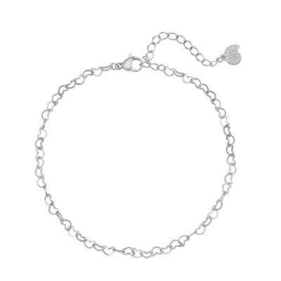 Hey Happiness Zarte Herz-Ketten-Fußkette, aus Edelstahl Silber Damen Image