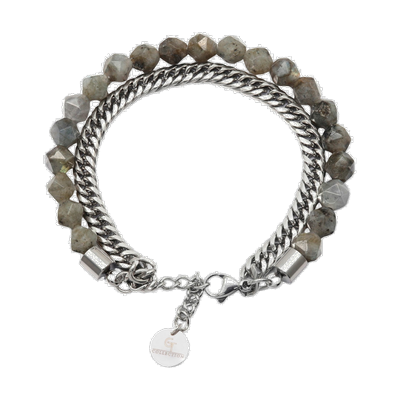 GT Collection Armband 'Faceted-Bead' grey Grau Herren Image