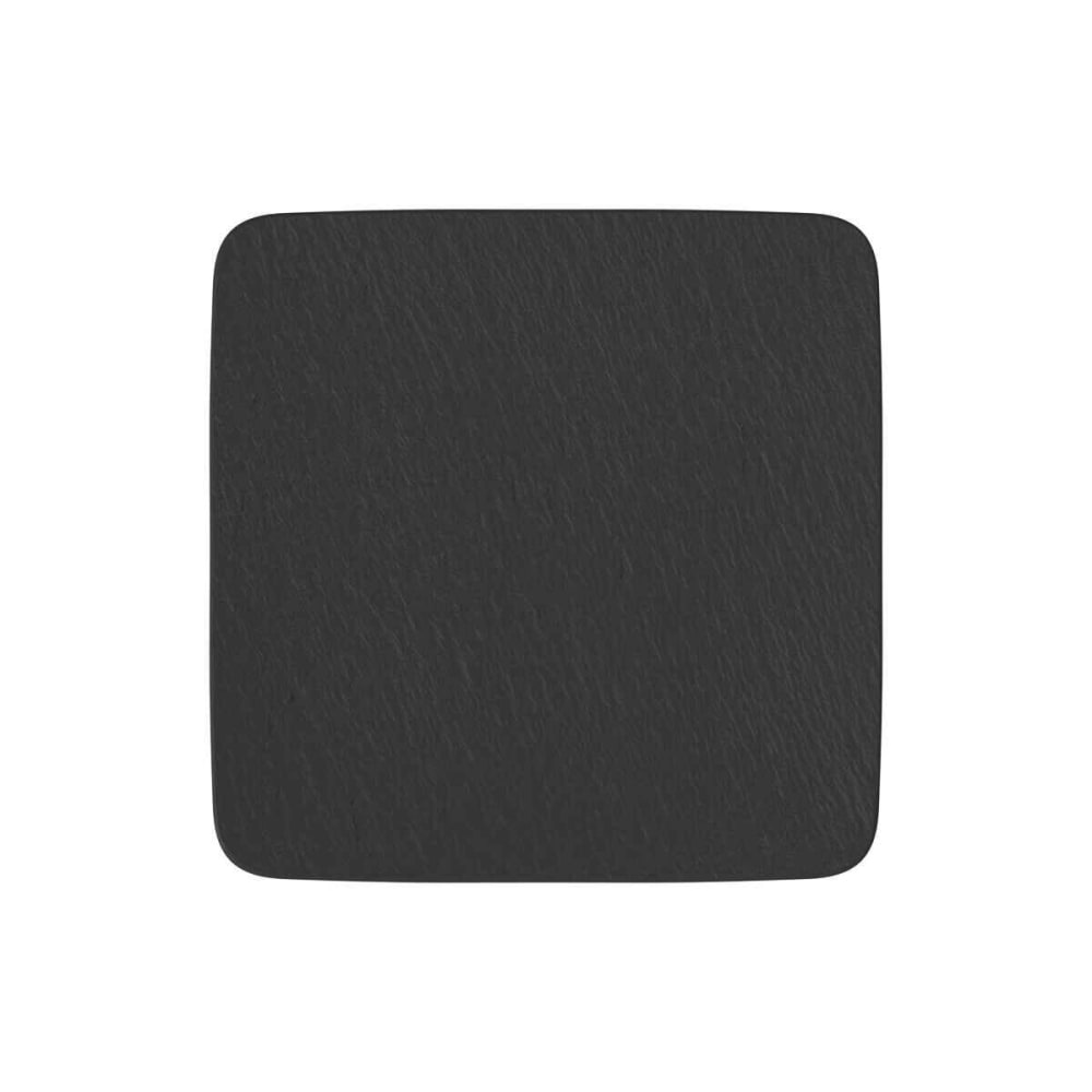 Piatto piano quadrato in porcellana nero L28 cm