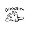 Memkey - Wandaufkleber Toilette "Goodbye", Toiletten-Katzenaufkleber zum Waschen,