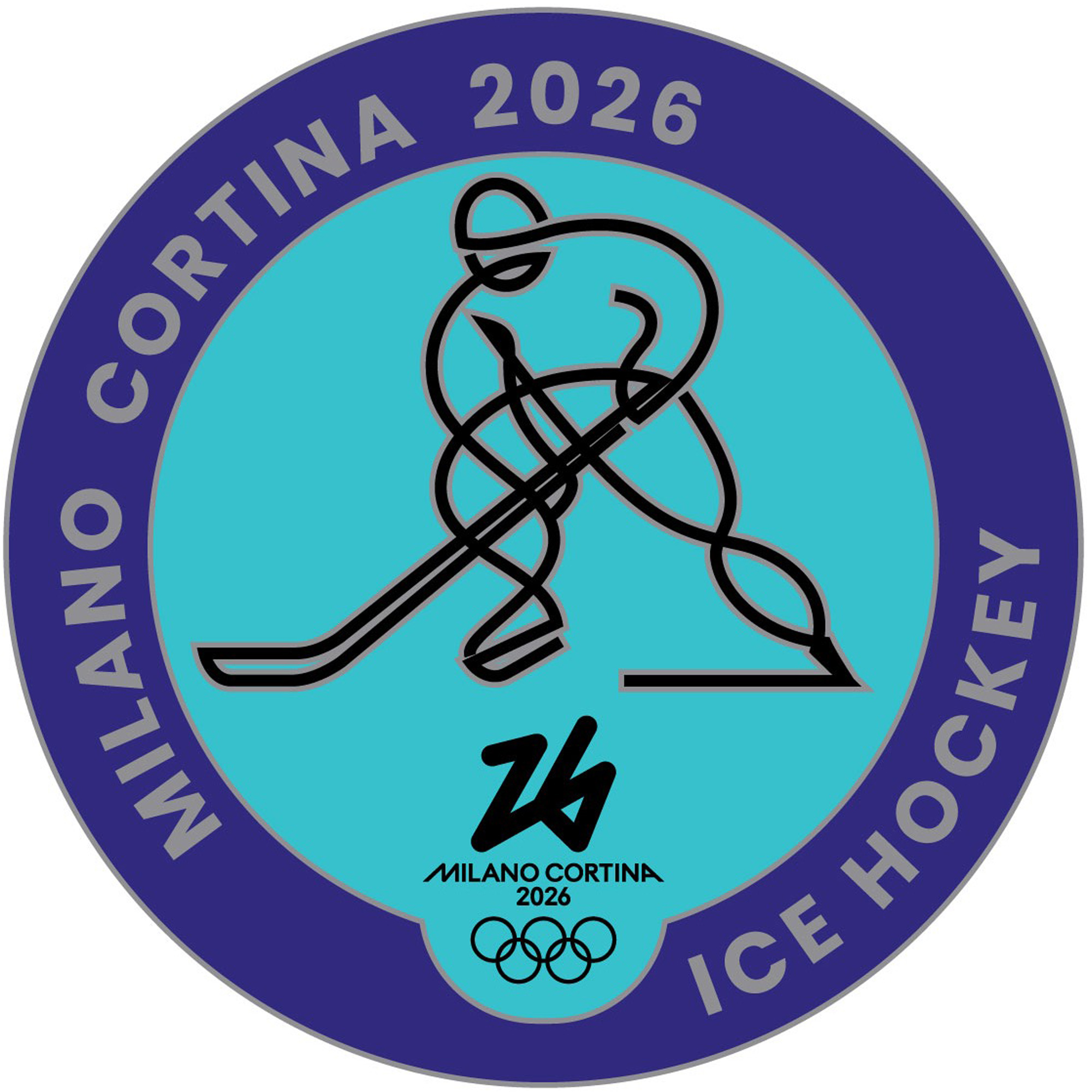 Milano Cortina 2026 Olympia Piktogramm Eishockey Metall Pin Image