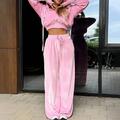 Per donna Tuta da Ginnastica Pantaloni da Tuta Felpa con cappuccio e zip Primavera Coulisse Tasca Tinta unita Completo Abbigliamento Nero Rosa Velluto Palestra Allenamento Corsa Vita Alta Antivento