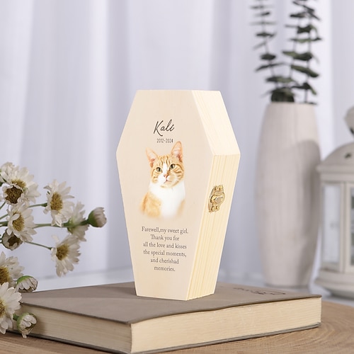 Personalisierte Haustier-Einäscherungsurne, individuelles Erinnerungsgeschenk mit individuellem Namen, Jahr und Gedenktext, ewiges Andenken für geliebte Hunde und Katzen