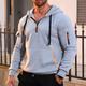 Per uomo Felpa con cappuccio Felpa con cappuccio e zip corta Felpa con cappuccio in pile Felpa con cappuccio tattica Nero Blu marino Cachi Grigio scuro Grigio Con Cappuccio Semplice Patchwork Sport