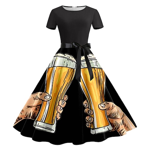 Bayerisch München Deutsch Kleid Bier Grafik für Damen Erwachsene 3D-Druck für Karneval Oktoberfestbier Party Image