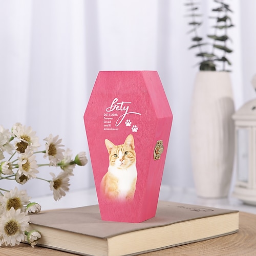 Personalisierte Haustier-Einäscherungsurne, individuelles Erinnerungsgeschenk mit individuellem Namen, Jahr und Gedenktext, ewiges Andenken für geliebte Hunde und Katzen