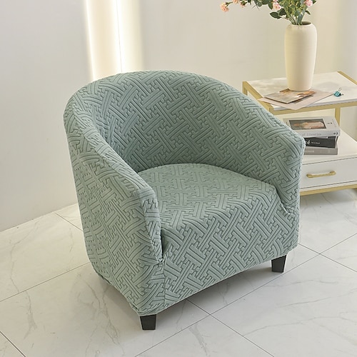 Jacquard-Bezug für halbrunde Clubsessel, Bezug für Einzelsofas, moderner minimalistischer U-förmiger Stuhlbezug, all-inclusive, halbrunde kleine Sofabezüge Image
