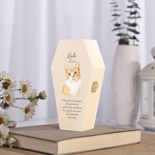 Urna funeraria personalizzata per animali domestici, regalo commemorativo personalizzato con nome, anno e testo commemorativo personalizzati, ricordo eterno per cani e gatti amati