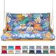 Garden Bench Cushion, Waterproof 2/3 Seater Swing Seat Cushions With Backrest & Ties, Replacement Cushions for Outdoor Furniture, Outdoor, Backyard and Garden,Flower,150*100*10cm/60*40*4inch