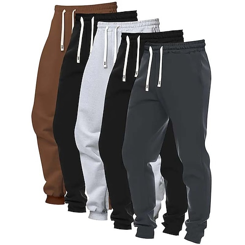 Herren Jogginghose Hose Freizeithose Sporthose Kordelzug Tasche Elastischer Bund Einfach Komfort Volle Länge Outdoor Täglich Einfach Klassicher Stil 1 2 Image