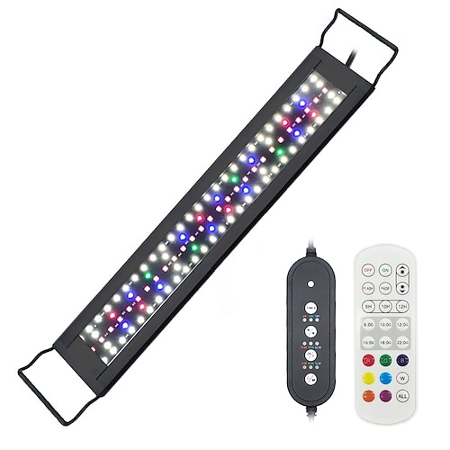 24/7-Beleuchtung, LED-Aquariumlicht, Sonnenaufgang-Tageslicht-Mondlicht-Modus und DIY-Modus, einstellbarer Timer, einstellbare Helligkeit, Aquariumlicht mit ausziehbarer Halterung, 7 Farben für Image