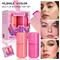 Women Brightening Face Blush Stick 2PCS Jelly Set Purple Lip Cheek Makeup Cosmetics Beauty Health