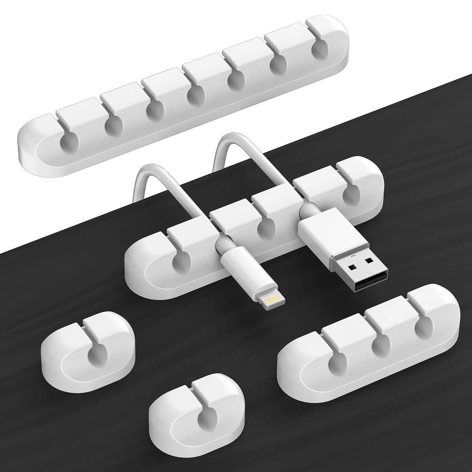 1PCS Kabel Draht Organizer Silikon USB Kabel Wickler Management Selbstklebende Clips Für iPhone Huawei Maus Tastatur Headset Image