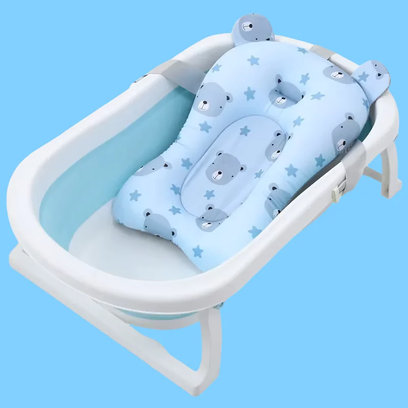 Baby Badewanne Pad Einstellbare Bad Unterstützung Sitz Matte Dusche Kissen Neugeborenen Faltbare Baby Bad Sitz Schwimmende Sicherheit Wasser Pad Image