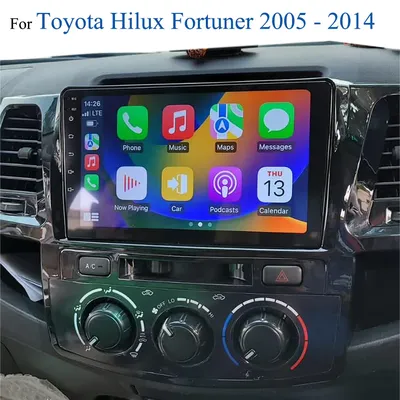 Car Auto Radio Android14 8G Ram For Toyota Fortuner Hilux 2005 - 2014 Multimedia Head Unit 2Din DVD Tape Recorder Carplay 4G Lte