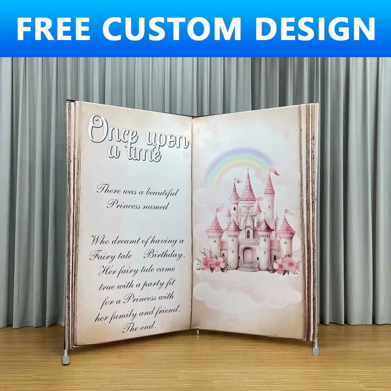 Geschichtenbuch-Hintergrundständer Abnehmbarer Aufbewahrungsständer Party-Event-Hintergrund Anpassbarer Professioneller Fotostudio-Requisiten-Banner Image