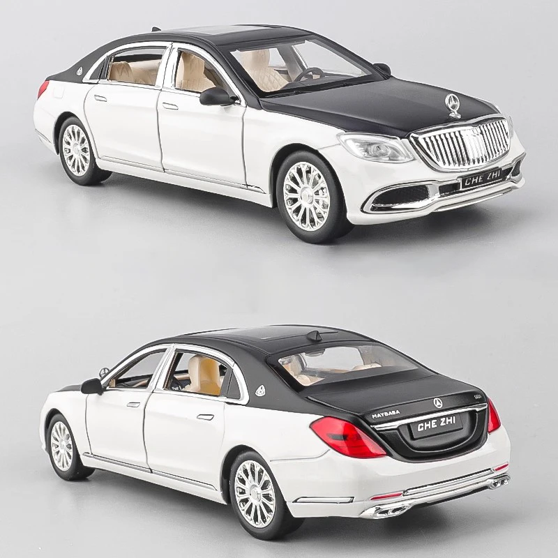 Maßstab 1:24 S600 Sportwagen Modell Spielzeug Druckguss Metall Miniaturfahrzeuge Türen geöffnet Sound Licht Modelle Hobby Ornamente Geschenke