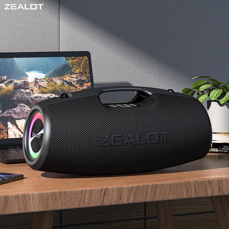 Zealot-S78 120 W tragbarer Bluetooth-Lautsprecher – IP67 wasserdichte Boombox mit LED-Licht und Powerbank-Funktionalität für den Einsatz im Freien Image