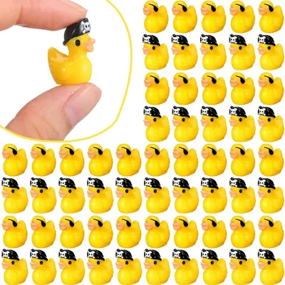 6/12Pcs Mini Resin Pirate Ducks Miniatures, Tiny Animals Figurines for Home Fairy Garden Micro Landscape DIY Craft Decoration