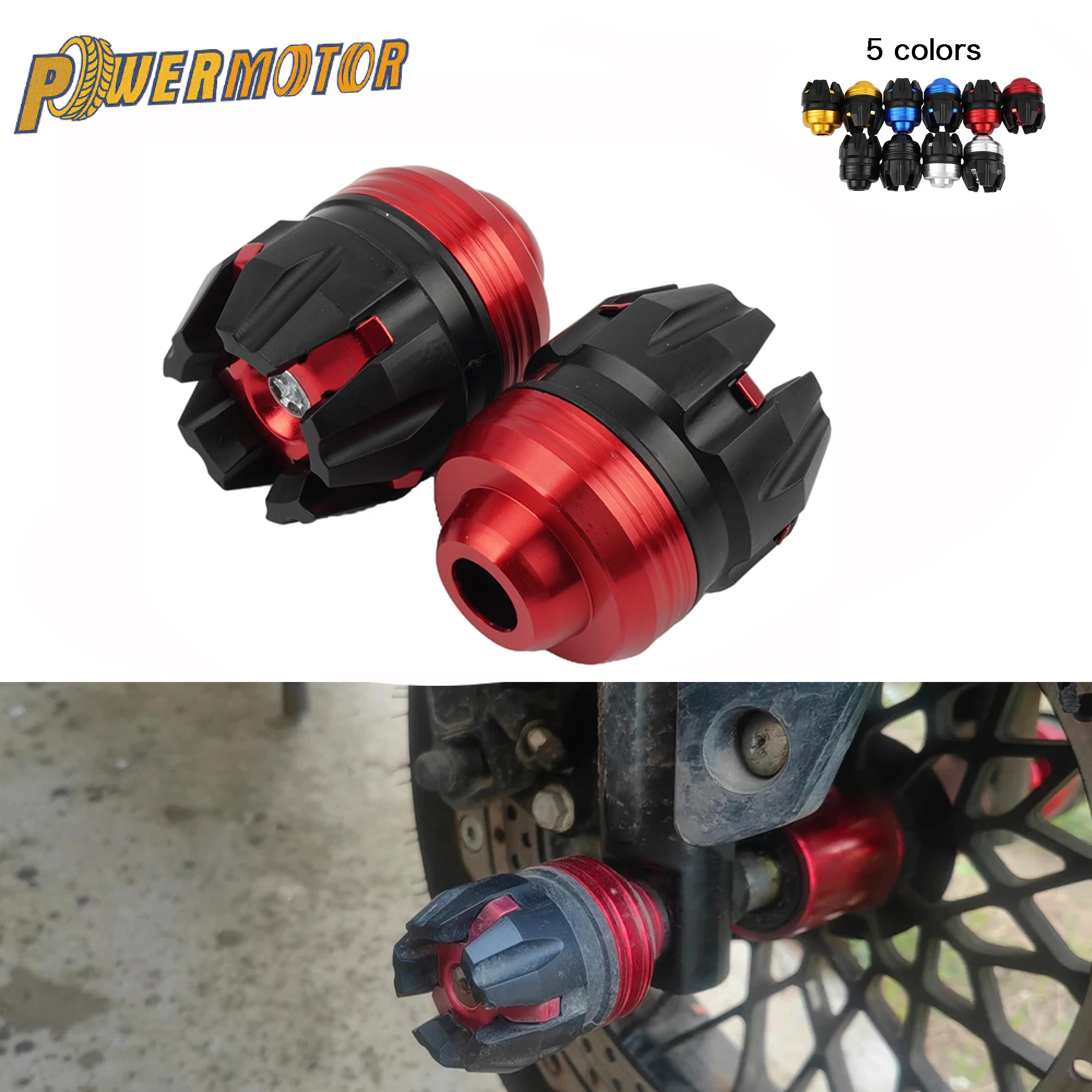 Universal Motorrad Anti Kollision CNC Gabel Tasse Anti-Herbst Stoßstangen Für Motorrad Roller Motocross Zubehör Geändert Image