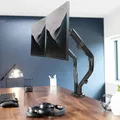 Supporto da tavolo per computer con supporto per monitor a doppio schermo scuro con 360 ° tubo circolare girevole e curvo adatto per l'home office