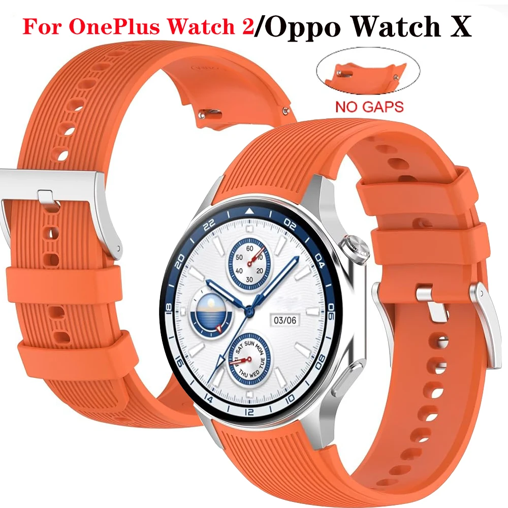 Für oneplus uhr 2 armband silikon ersatz correa armband für oppo uhr x smart armband armband keine lücken zubehör Image