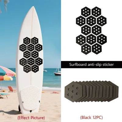 Anti Skid Equipment for Water Sports - Black White Multi-Functional Stickers Paddle Board Hexagonal EVA Anti Slip Sticker