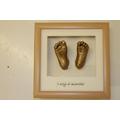 BabyRice New Baby Casting Kit with 6x5" Solid Oak 3D Box Display Frame/Cream Mount/Cream Backing/Bronze Paint
