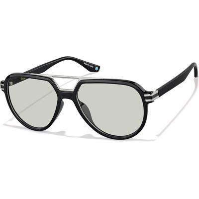 Zenni Aviator Rx Sunglasses Black Mixed Full Rim Frame
