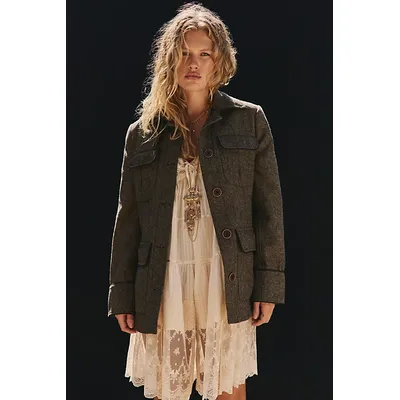 Renaux Officer Jacket at Free People in Espresso, Size: Large