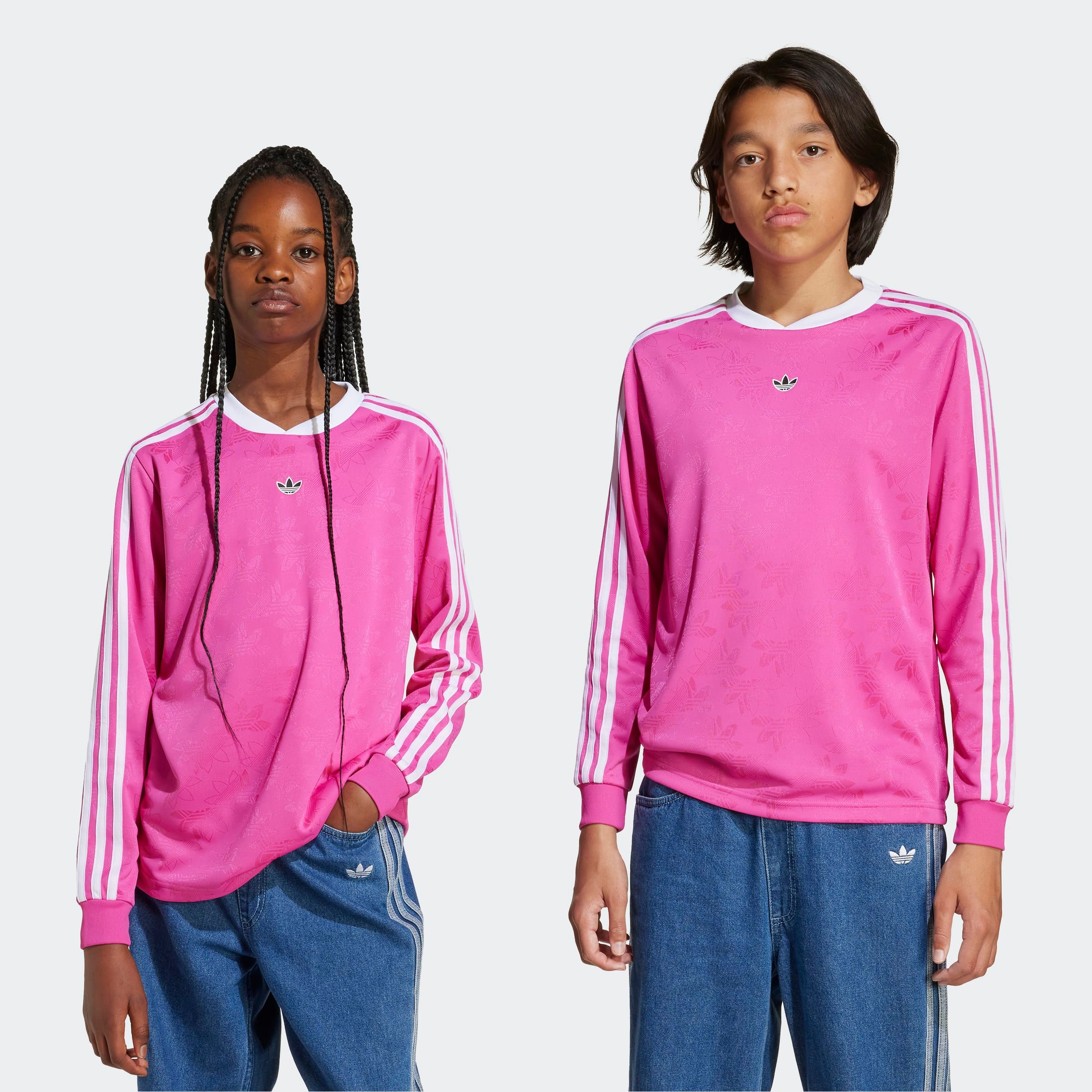 Langarmshirt ADIDAS ORIGINALS "LONGSLEEVE", Kinder, Gr. 170, pink (semi lucid fuchsia), Obermaterial: 100% Polyester, Sportlich, V-Ausschnitt, Shirts Image