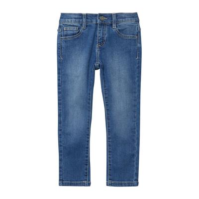 5-Pocket-Jeans S.OLIVER JUNIOR, Jungen, Gr. 140, N-Gr, blau, Denim/Jeans, Obermaterial: 85% Baumwolle, 14% Polyester, 1% Elasthan, unifarben, casual, slim fit lang, Jeans, mit Stretch, slim fit Image