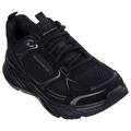 Sneaker SKECHERS "EDGERIDE-SILVER ECLIPSE", Damen, Gr. 35, schwarz, Lederimitat, Mesh, unifarben, sportlich, Schuhe, Retro Sneaker, Schnürschuh, Sportschuh mit Metallic-Besätzen