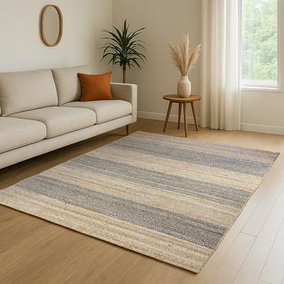 Teppich "Natural Bengal", natur,taupe,grau, B:200cm H:10mm L:290cm, Jute, MYFLAIR MÖBEL & ACCESSOIRES, Teppiche, Juteteppich, Wendeteppich, handgeflochten, gestreift, auch als Läufer Image