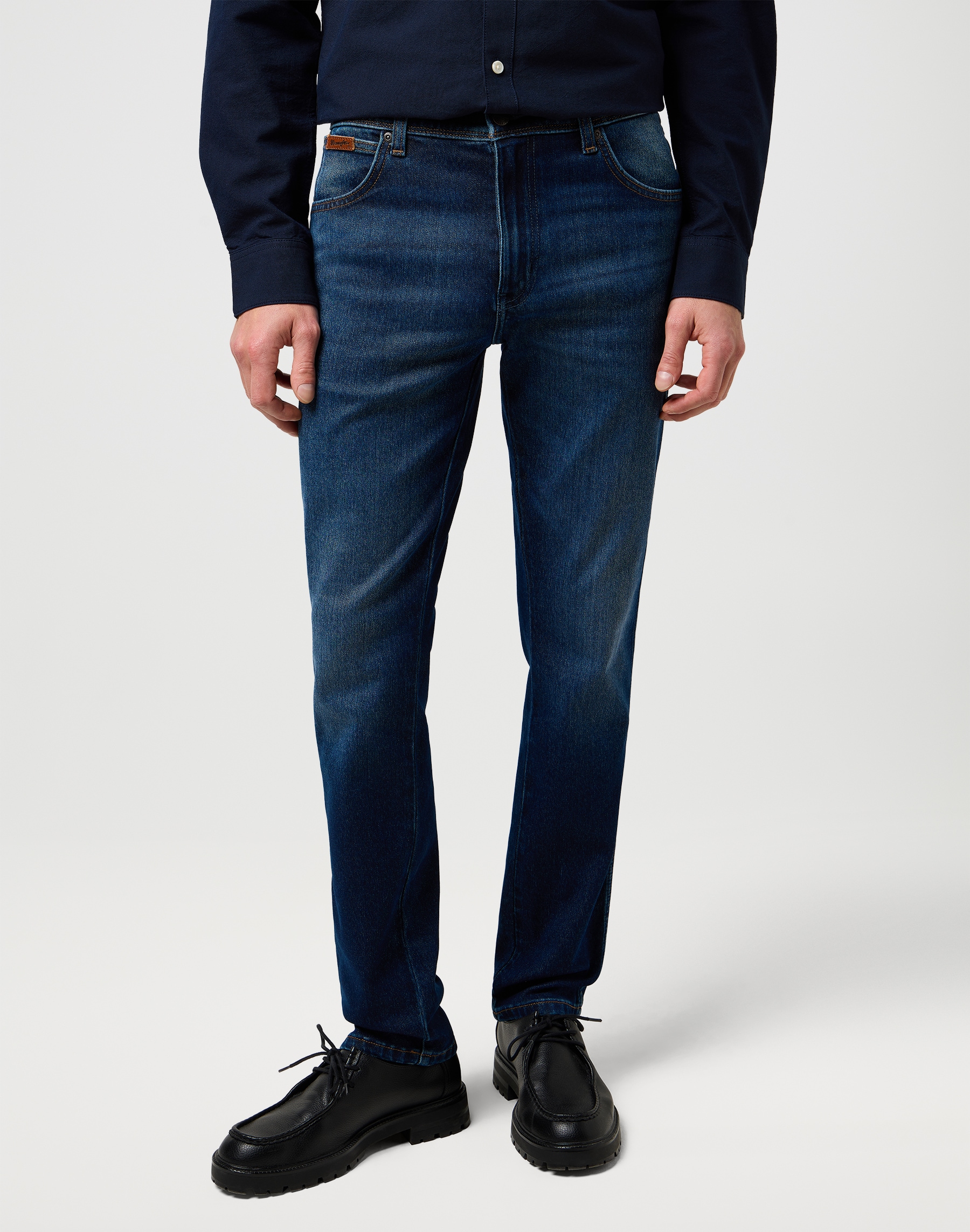 Slim-fit-Jeans WRANGLER "Texas Slim", Herren, Gr. 40, Länge 30, beige (fog), Denim/Jeans, Obermaterial: 56% Baumwolle, 25% Polyester, 13% Lyocell, 5% Elastomultiester, 1% sonstige Fasern, slim fit lang, Jeans Slim-fit-Jeans