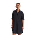 Hemdblusenkleid MARC O'POLO "aus Feincord", Damen, Gr. 34, Normalgrößen, blau (deep night blau), Obermaterial: 78% Baumwolle, 22% Lyocell; Futter: 100% Nicht verfügbar, unifarben, relaxed fit knielang, Langarm Manschette, Kleider