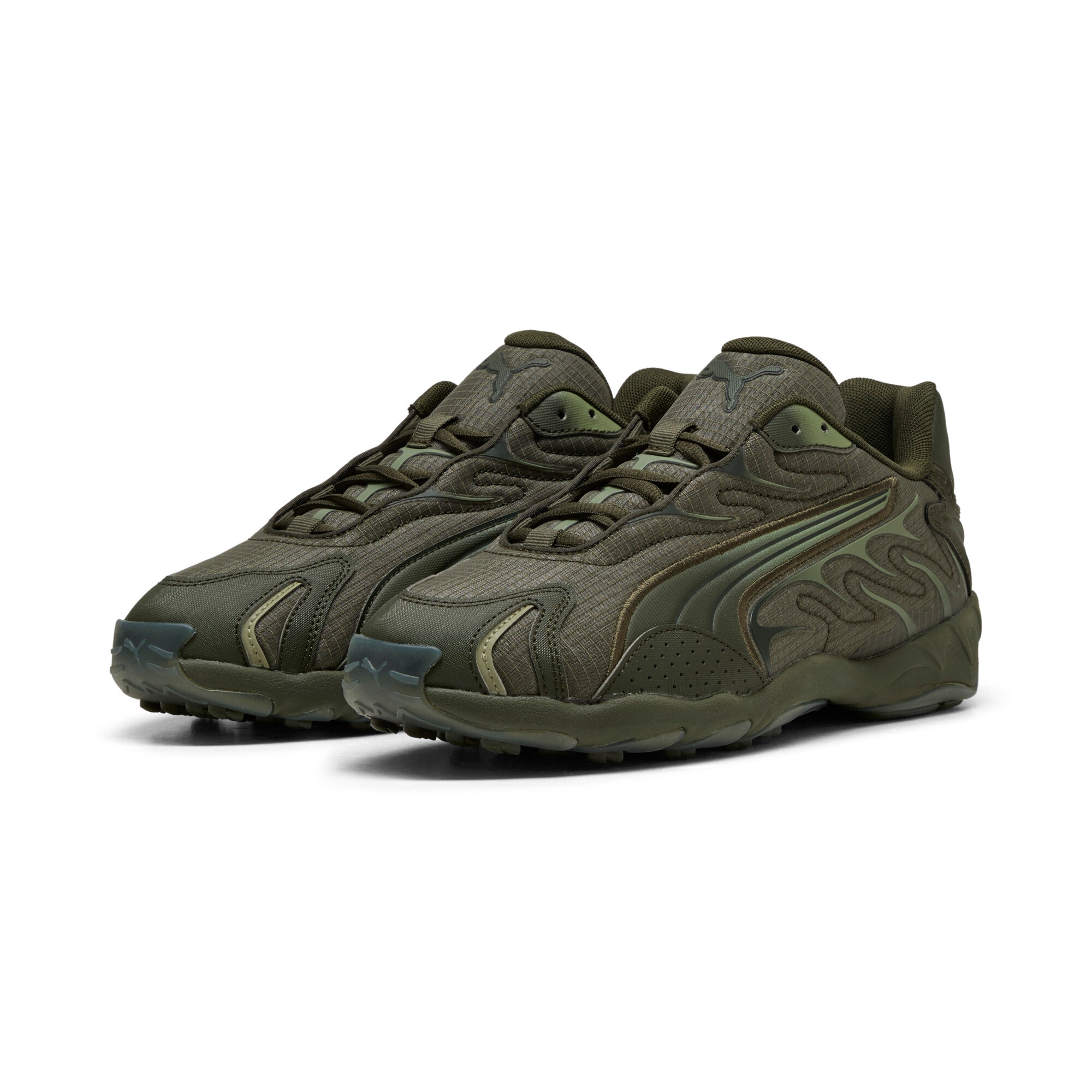 Sneaker PUMA "INHALE ESSENTIALS", Gr. 42, grün (schwarz olive, lux army), Textil, unifarben, Sportlich, Schuhe