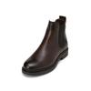 Chelseaboots MARC O'POLO "aus edlem Rindleder", Damen, Gr. 37, braun (schwarz braun), Obermaterial: 100% Leder (Schaf), unifarben, Schuhe